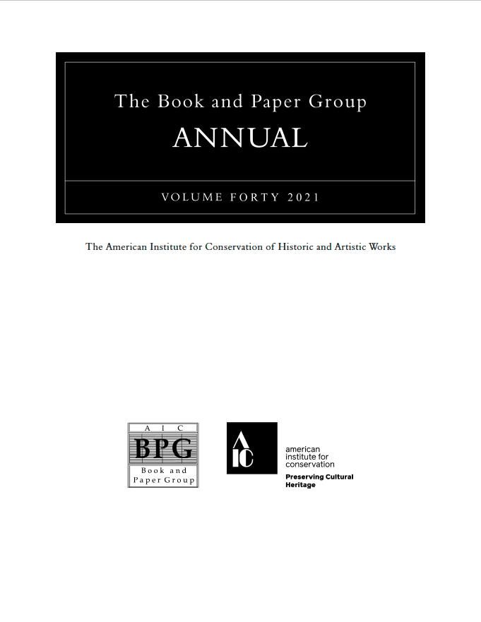 Book & Paper Group Annual Vol. 40 (2021)